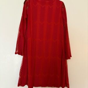 Pinkblush Vibrant Red Long Sleeve Dress